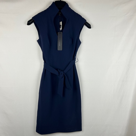 Anthropologie Black Halo Brittania Petite Sheath Dress NWT size 0P corpcore - Picture 4 of 12